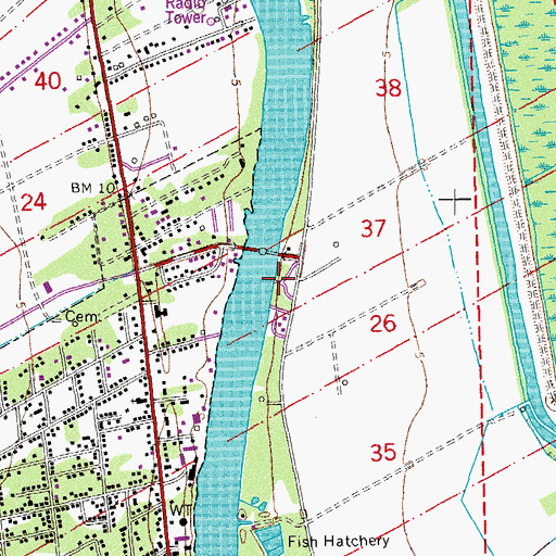 Topographic Map of Victoria Park, LA