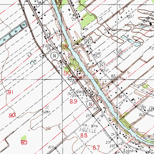 Topographic Map of Azema (historical), LA