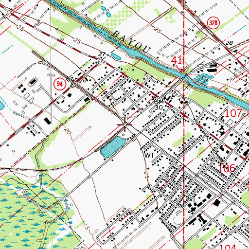 Topographic Map of Breaux Bridge Junction, LA