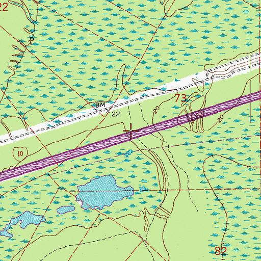 Topographic Map of Crusel (historical), LA