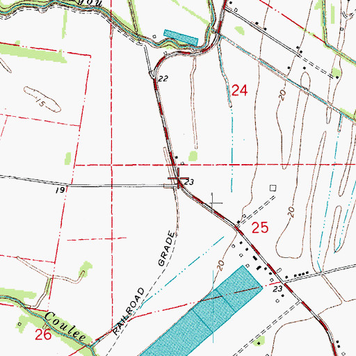 Topographic Map of DeClouet, LA