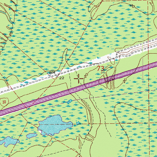 Topographic Map of Des Ours Mill (historical), LA