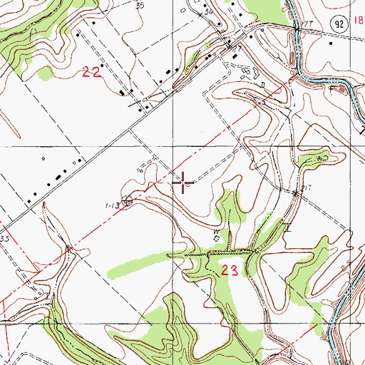 Topographic Map of Hazel (historical), LA
