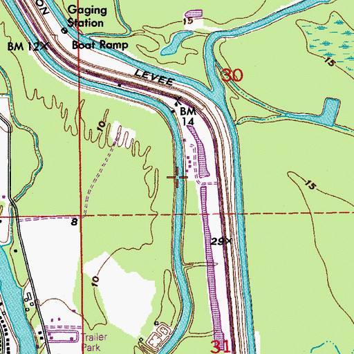 Topographic Map of Bayou Mersier, LA