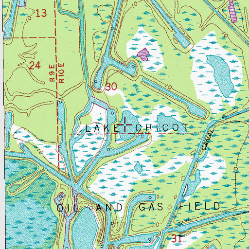 Topographic Map of Bayou Nimrod, LA