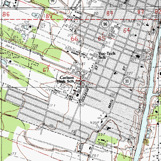 Topographic Map of Saint Martinville Parish Early Learning Center School, LA