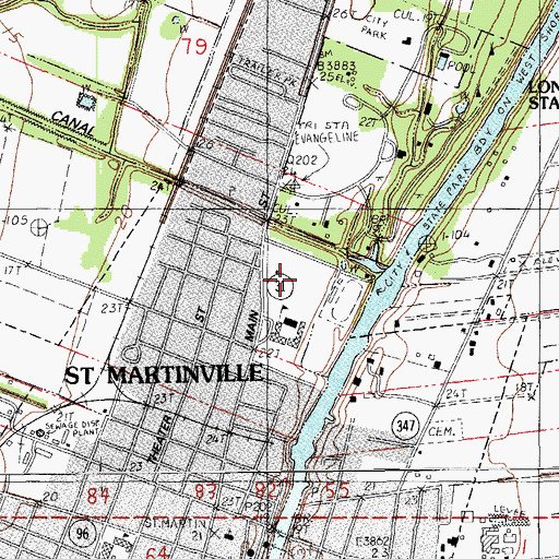 Topographic Map of Saint Martinville Senior High School, LA