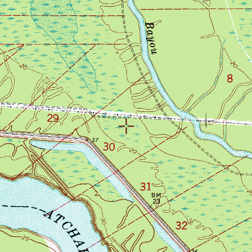 Topographic Map of Sherburne Wildlife Management Area, LA