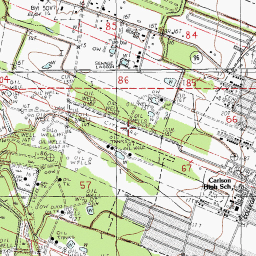 Topographic Map of South Side Park, LA
