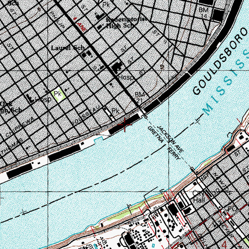 Topographic Map of First Street Wharf, LA