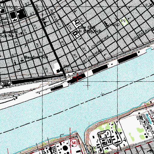 Topographic Map of Harmony Street Wharf, LA