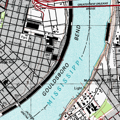 Topographic Map of Market Street Wharf, LA