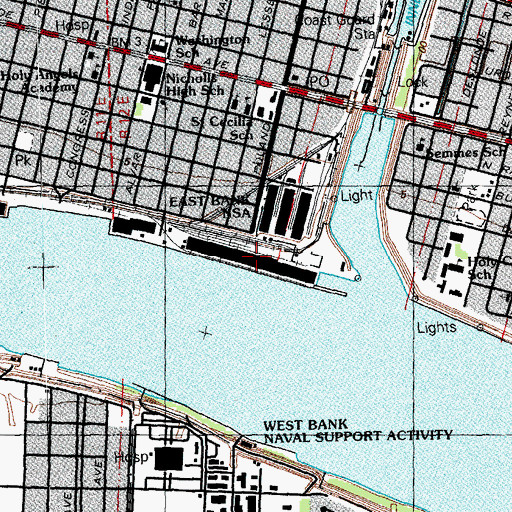 Topographic Map of Poland Street Wharf, LA