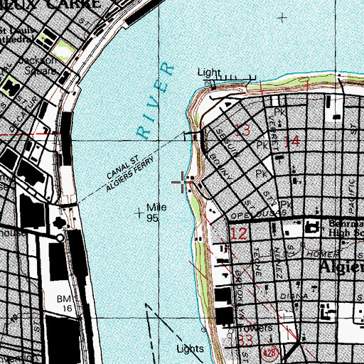 Topographic Map of Powder Street Wharf, LA