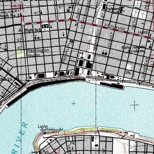 Topographic Map of Press Street Wharf, LA