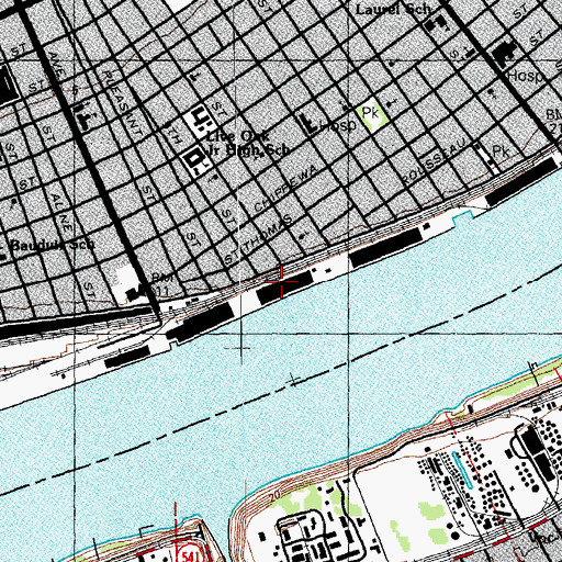Topographic Map of Seventh Street Wharf, LA