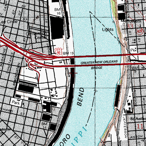 Topographic Map of Thalia Street Wharf, LA