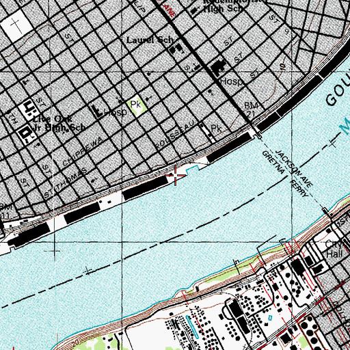 Topographic Map of Third Street Wharf, LA