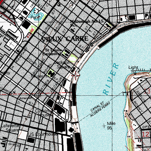 Topographic Map of Toulouse Street Wharf, LA