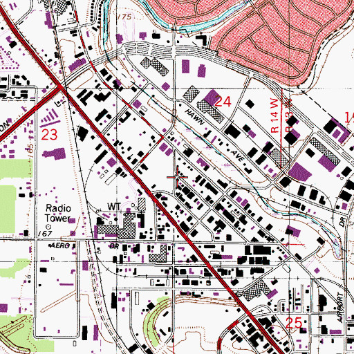Topographic Map of Crusade for Christ Deliverance Center, LA
