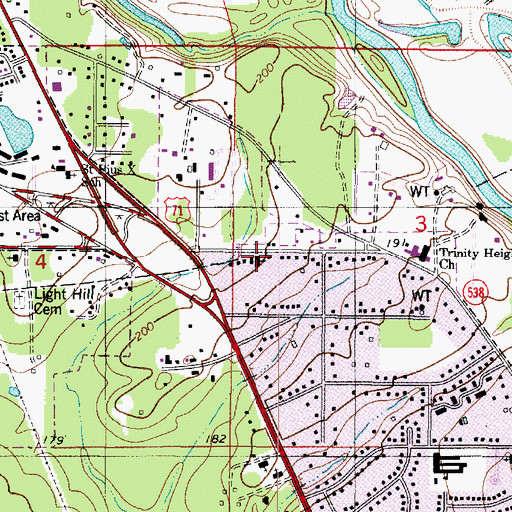 Topographic Map of Emanuel Missionary Baptist Church, LA