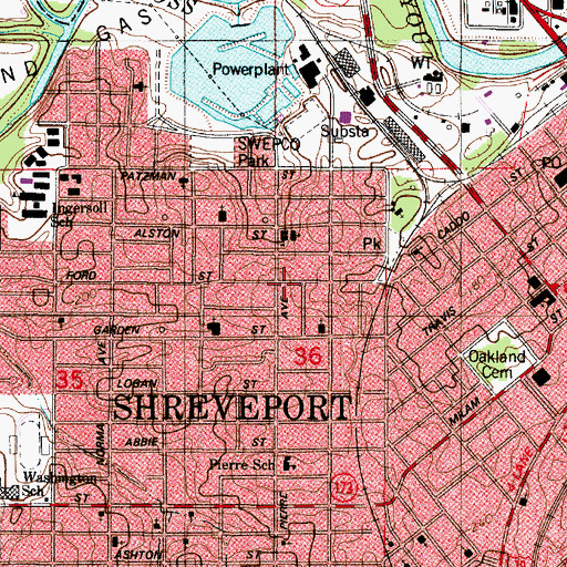 Topographic Map of Faith Mission Number 1, LA