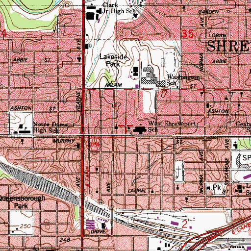 Topographic Map of Faith Tabernacle Revival Center, LA