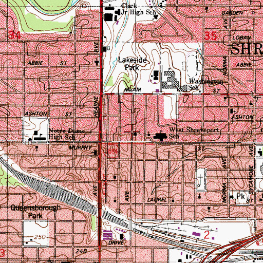 Topographic Map of Goodwill Missionary Baptist Church, LA