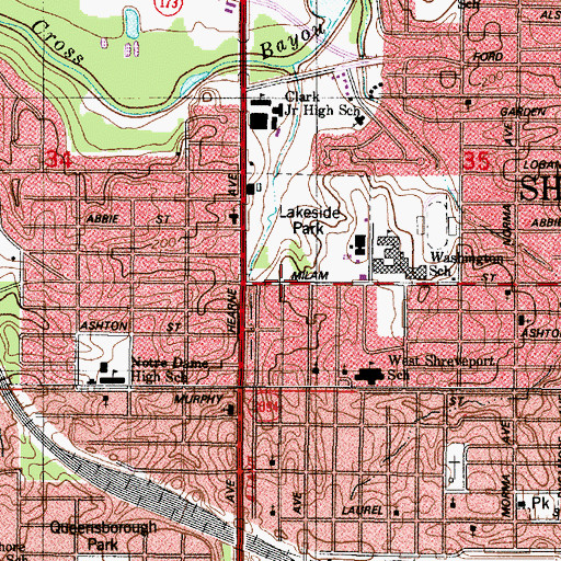 Topographic Map of Greater Star Baptist Church, LA