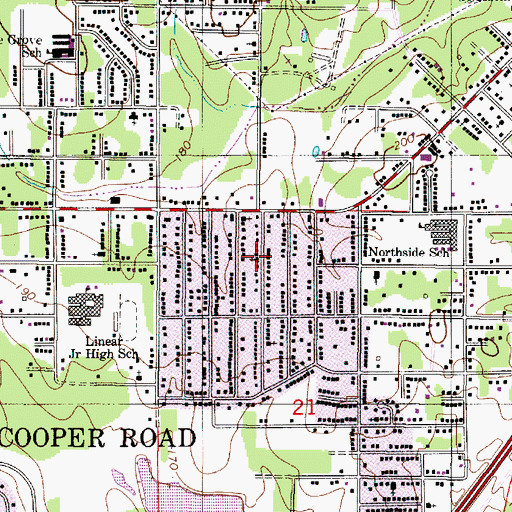Topographic Map of Johnsons Holy Temple Church of God in Christ, LA