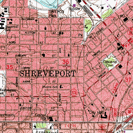 Topographic Map of Midway Baptist Church Number 2, LA