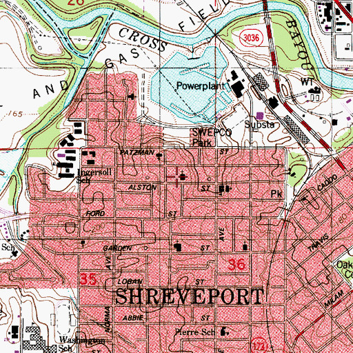 Topographic Map of Mount Canaan Baptist Church, LA