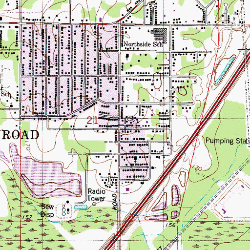 Topographic Map of New Jerusalem Baptist Church, LA