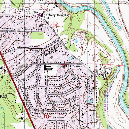 Topographic Map of North Highlands United Methodist Church, LA