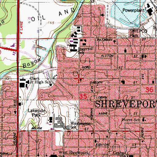 Topographic Map of Pleasant Grove Baptist Church, LA