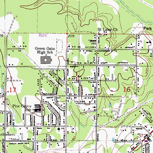 Topographic Map of Saint John Missionary Baptist Church, LA