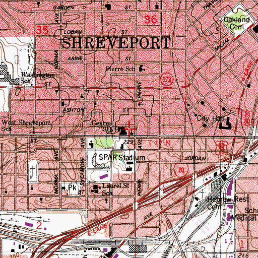 Topographic Map of Saint Matthew African Methodist Episcopal Church, LA