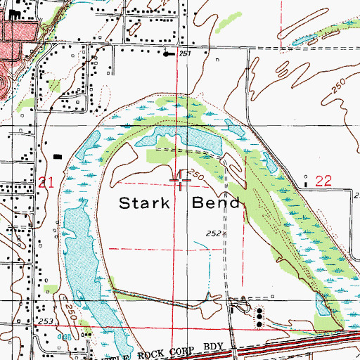Topographic Map of Stark Bend, AR
