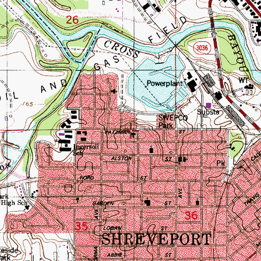 Topographic Map of Shiloh Baptist Church, LA
