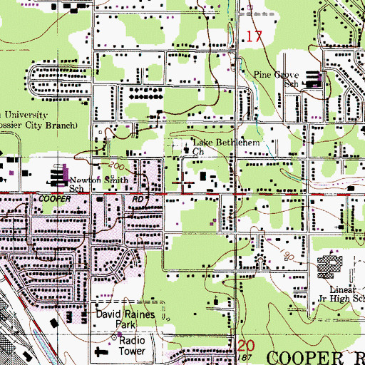 Topographic Map of Spoken Word Prayer Center, LA