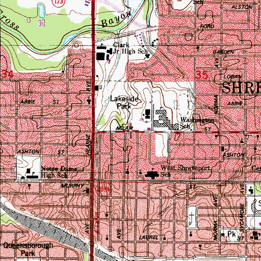 Topographic Map of The Church in the Name of Jesus Christ, LA