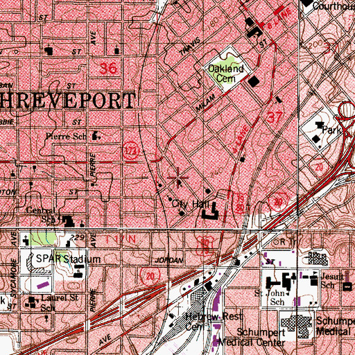 Topographic Map of Williams Memorial Christian Methodist Episcopal Temple, LA