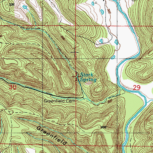 Topographic Map of Stark Spring, AR