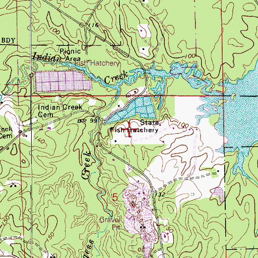 Topographic Map of Beechfish Fish Hatchery, LA
