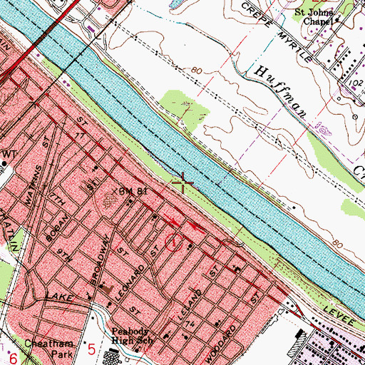 Topographic Map of Bellview Landing, LA