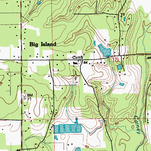 Topographic Map of Big Island Baptist Church, LA