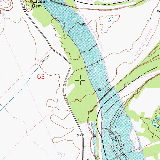 Topographic Map of Bush Lake (historical), LA