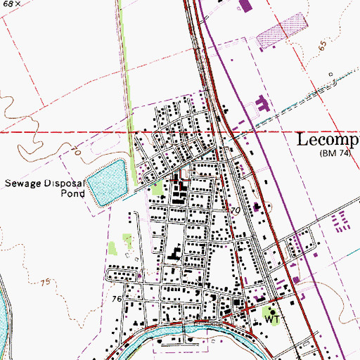 Topographic Map of Carter C Raymond Middle School, LA