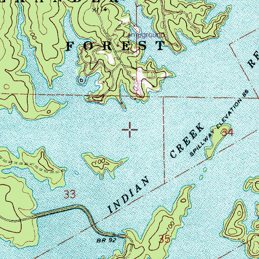 Topographic Map of Chinquapin Creek, LA