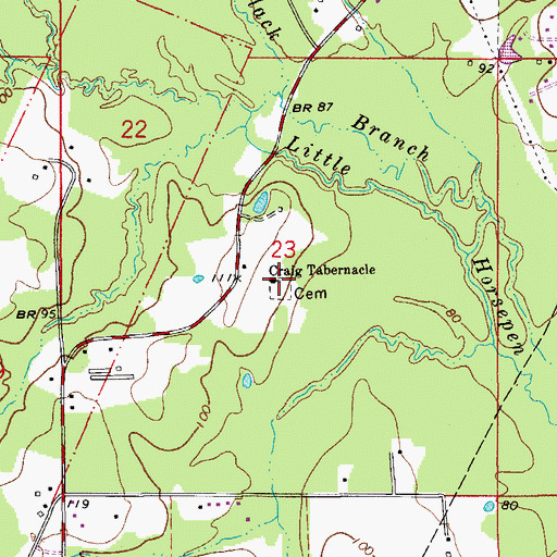 Topographic Map of Craig Cemetery, LA